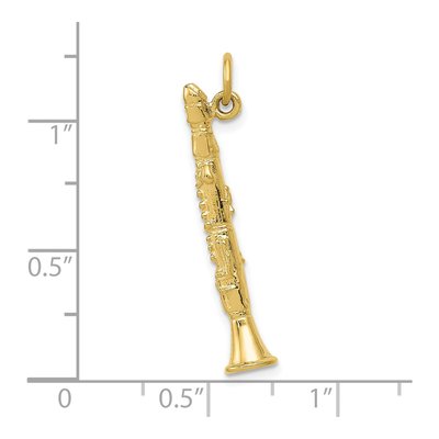 10K Yellow Gold 3D Clarinet Pendant – view 4