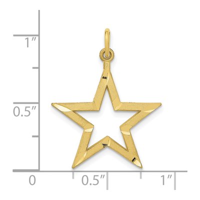 10K Yellow Gold Diamond-Cut Star Charm – view 4