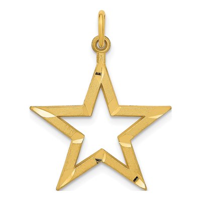 10K Yellow Gold Diamond-Cut Star Charm