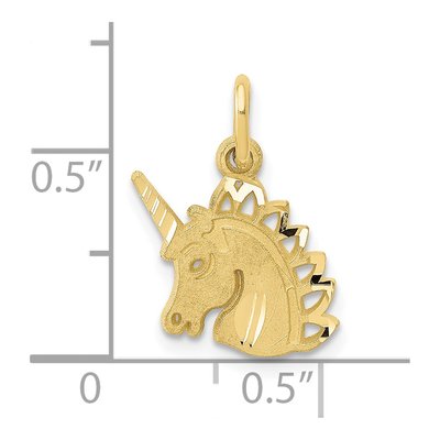 10K Yellow Gold Unicorn Head Pendant – view 4