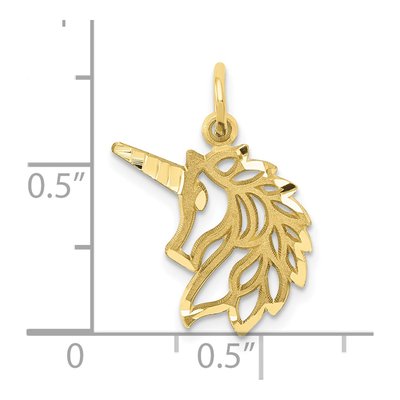 10K Yellow Gold Unicorn Head Pendant – view 4