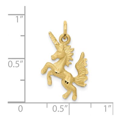 10K Yellow Gold Dancing Unicorn Pendant – view 4