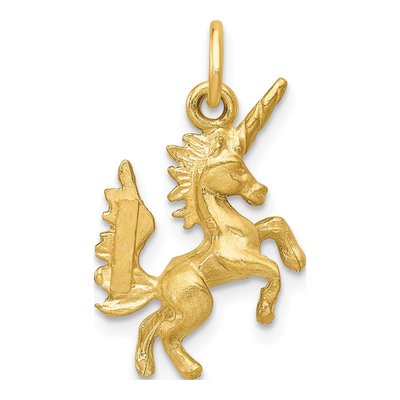 10K Yellow Gold Dancing Unicorn Pendant – view 5