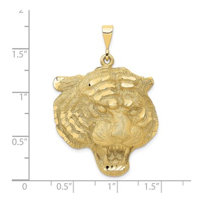 10K Yellow Gold Large Tiger Head Pendant – view 4