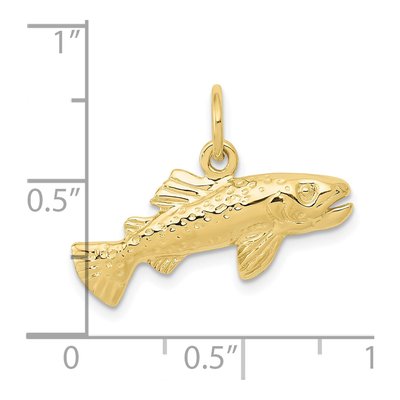10K Yellow Gold Grouper Fish Pendant – view 4