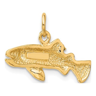 10K Yellow Gold Grouper Fish Pendant – view 5
