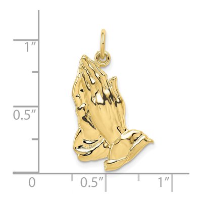 10K Yellow Gold Praying Hands Pendant – view 4