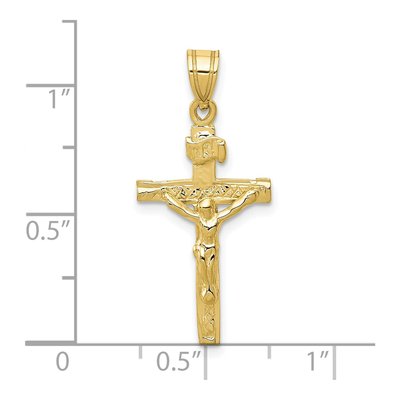 10K Yellow Gold INRI Crucifix Pendant – view 4