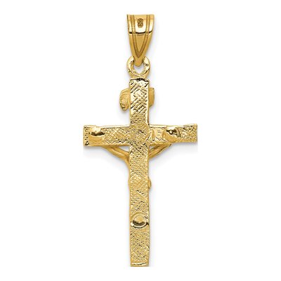 10K Yellow Gold INRI Crucifix Pendant – view 5