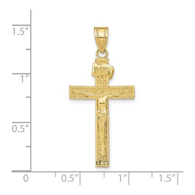 10K Yellow Gold INRI Crucifix Pendant – view 4