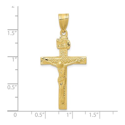 10K Yellow Gold INRI Crucifix Pendant – view 4