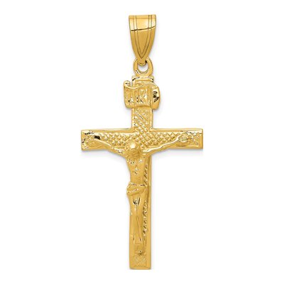 10K Yellow Gold INRI Crucifix Pendant