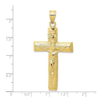10K Yellow Gold Large Crucifix Pendant – view 4