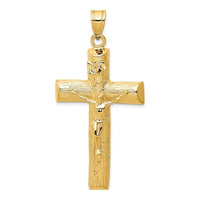 10K Yellow Gold Large Crucifix Pendant