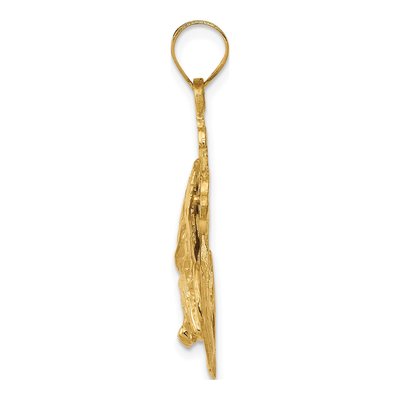 10K Yellow Gold Mariners Cross Eagle Pendant – view 3