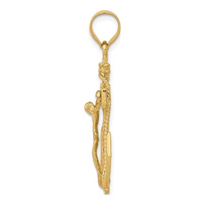 10K Yellow Gold Mariners Crucifix Pendant – view 3
