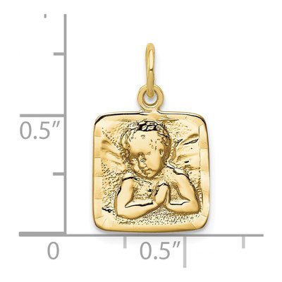 10K Yellow Gold Diamond-Cut Angel Charm – view 4