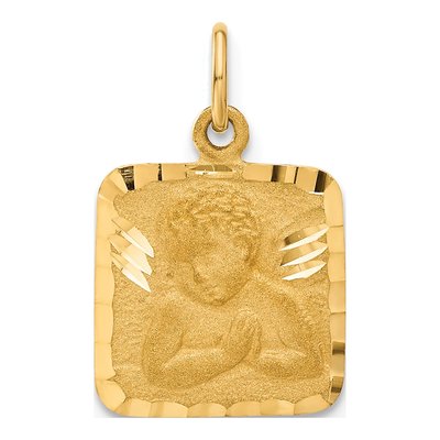 10K Yellow Gold Diamond-Cut Angel Charm