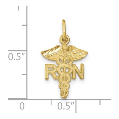 10K Yellow Gold Nurse RN Pendant – view 4