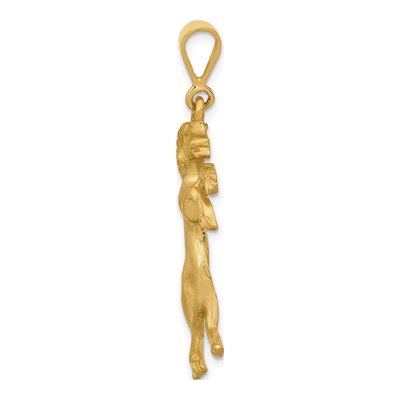 10K Yellow Gold Aries Zodiac Pendant – view 3