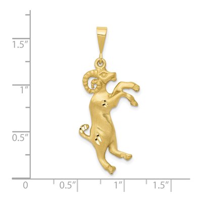 10K Yellow Gold Aries Zodiac Pendant – view 4