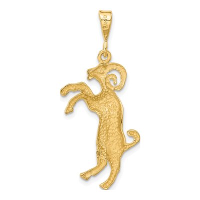 10K Yellow Gold Aries Zodiac Pendant – view 5