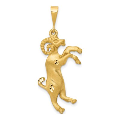 10K Yellow Gold Aries Zodiac Pendant