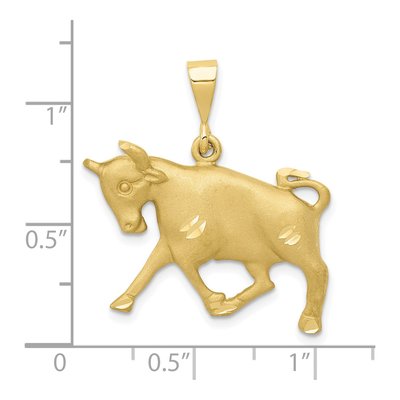 10K Yellow Gold Taurus Zodiac Pendant – view 4