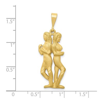 10K Yellow Gold Gemini Zodiac Pendant – view 4