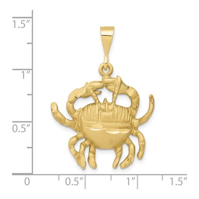 10K Yellow Gold Cancer Zodiac Pendant – view 3