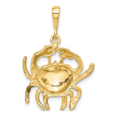 10K Yellow Gold Cancer Zodiac Pendant – view 4