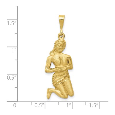 10K Yellow Gold Virgo Zodiac Pendant – view 4