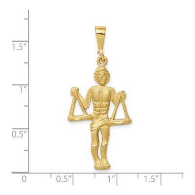 10K Yellow Gold Libra Zodiac Pendant – view 4
