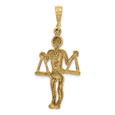 10K Yellow Gold Libra Zodiac Pendant – view 5