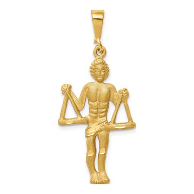 10K Yellow Gold Libra Zodiac Pendant