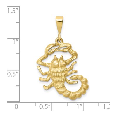 10K Yellow Gold Scorpio Zodiac Pendant – view 4