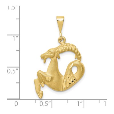 10K Yellow Gold Capricorn Zodiac Pendant – view 4