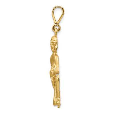 10K Yellow Gold Aquarius Zodiac Pendant – view 3