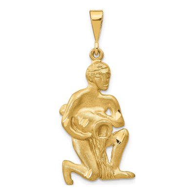 10K Yellow Gold Aquarius Zodiac Pendant