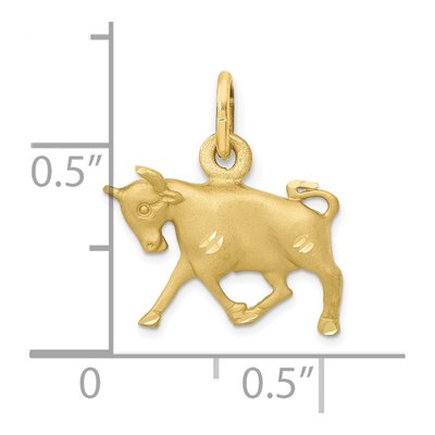 10K Yellow Gold Taurus Zodiac Pendant – view 3