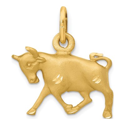 10K Yellow Gold Taurus Zodiac Pendant