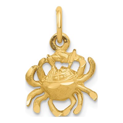 10K Yellow Gold Cancer Zodiac Pendant