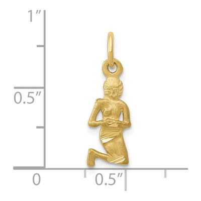 10K Yellow Gold Virgo Zodiac Pendant – view 4