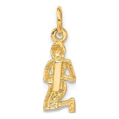 10K Yellow Gold Virgo Zodiac Pendant – view 5