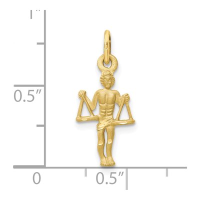 10K Yellow Gold Libra Zodiac Pendant – view 3