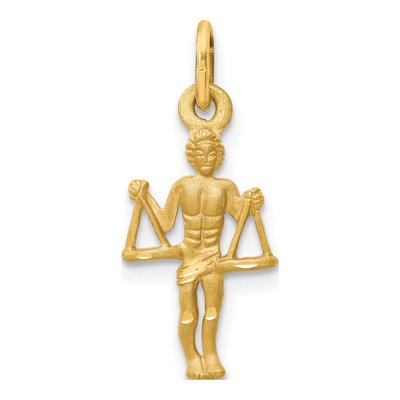 10K Yellow Gold Libra Zodiac Pendant