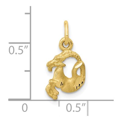 10K Yellow Gold Capricorn Zodiac Pendant – view 4