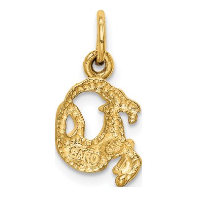 10K Yellow Gold Capricorn Zodiac Pendant – view 5