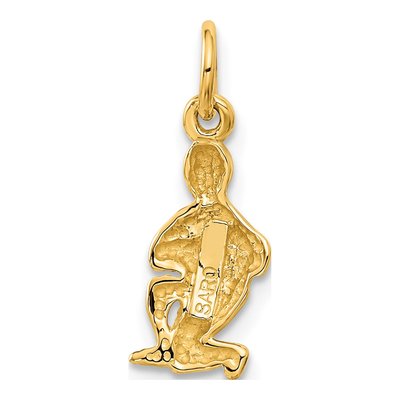 10K Yellow Gold Aquarius Zodiac Pendant – view 5