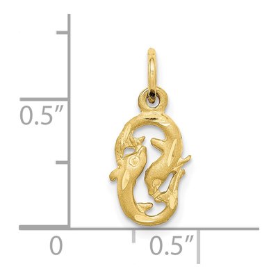 10K Yellow Gold Pisces Zodiac Pendant – view 4
